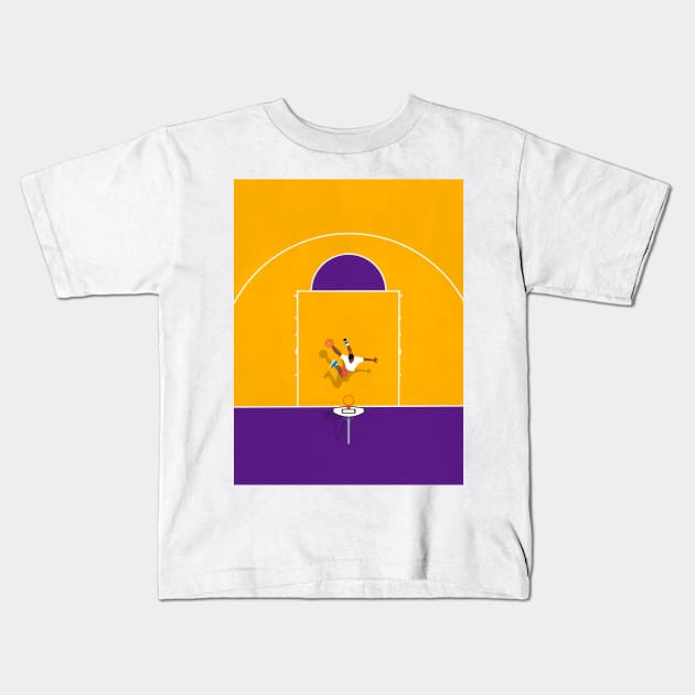 Shoot Hoops | Lakers Colors Kids T-Shirt by From Above